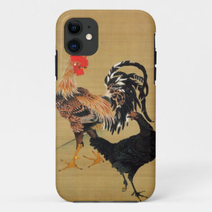 7. 大鶏雌雄図, 若冲 Paar Kippen, Jakuchū Case-Mate iPhone Case
