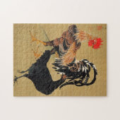 7. 大 雌 図, 若 冲 paar kippen, Jakuchu Legpuzzel (Horizontaal)