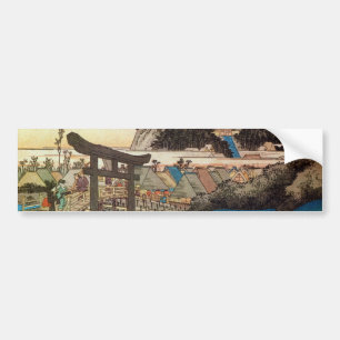 7. 藤 宿, 広 Fujisawa-juku, Hiroshige, Ukiyo-e Bumpersticker