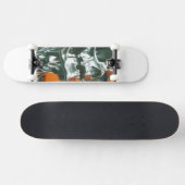 7 3/4" Zilveren Skull Skateboard (Horizontaal)