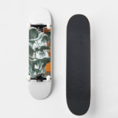 7 3/4" Zilveren Skull Skateboard (Voorkant)
