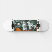 7 3/4" Zilveren Skull Skateboard (Horizontaal)