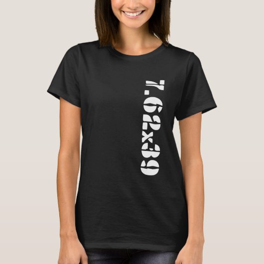7,62x39-kaliber ammo-AK-47-Pistool T-shirt (Voorkant)