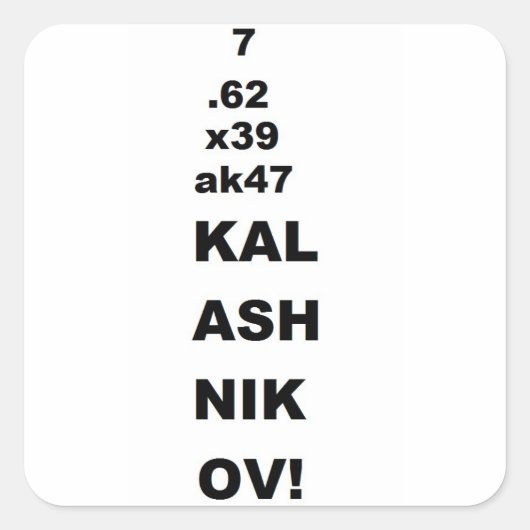 7.62x39 vierkante sticker (Voorkant)