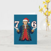 7-6 6-7 Funny George Washington Santa 67 Meme Chri Kaart (Gele Bloem)