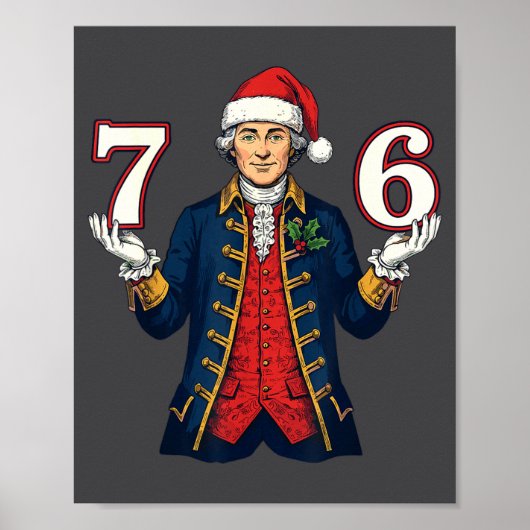 7-6 6-7 Grappige George Washington Kerstman 67 Mem Poster (Voorkant)