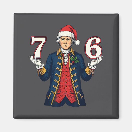 7-6 6-7 Grappige George Washington Sinterklaas 67  Magneet (Voorkant)