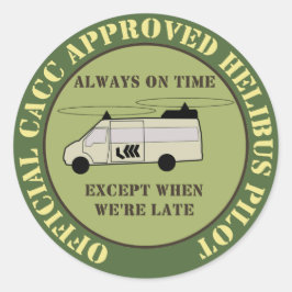 7,6 cm Helibus Pilot Patch Ronde Sticker