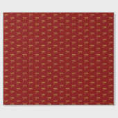 7 (7e) Event Wrapping Paper (rood, Faux Gold) Cadeaupapier (Vlak)