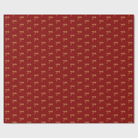 7 (7e) Event Wrapping Paper (rood, Faux Gold) Cadeaupapier (Vlak)