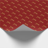 7 (7e) Event Wrapping Paper (rood, Faux Gold) Cadeaupapier (Hoek)