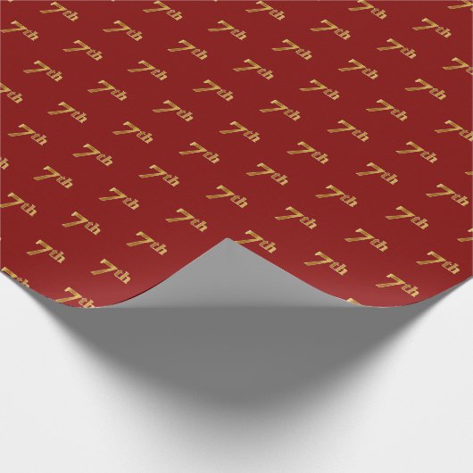 7 (7e) Event Wrapping Paper (rood, Faux Gold) Cadeaupapier (Hoek)