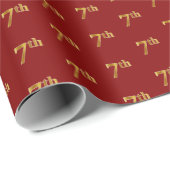 7 (7e) Event Wrapping Paper (rood, Faux Gold) Cadeaupapier (Rol Hoek)
