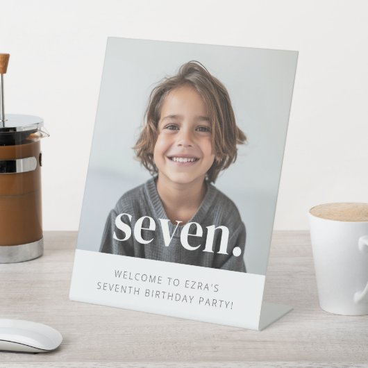 7 - 7e verjaardag Foto Welkom Teken Reclamebord Met Voetstuk (Insitu)