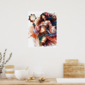 *~* 7 A100 Psychische Boho Gypsy Tambourine Dancer Poster (Keuken)