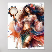 *~* 7 A100 Psychische Boho Gypsy Tambourine Dancer Poster (Voorkant)