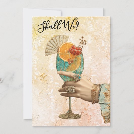 *~* 7 A101 Cocktail Sierlijk FOTO BACHELORETTE Kaart (Voorkant)