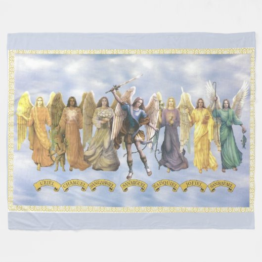 7 ARCHANGELS  FLEECE DEKEN (Voorkant (Horizontaal))