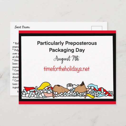 7 augustus is bijzonder preposterend verpakkingsma briefkaart (Voorkant / Achterkant)