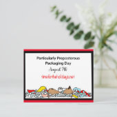 7 augustus is bijzonder preposterend verpakkingsma briefkaart (Staand voorkant)