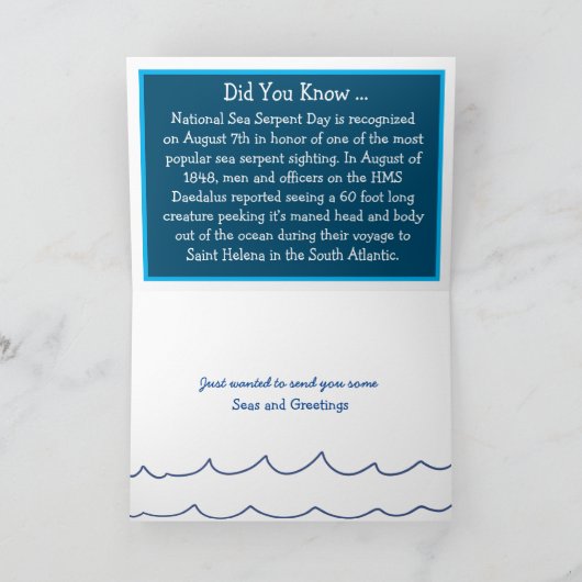 7 augustus is Nationale Zeeslangdag Kaart (Binnen)