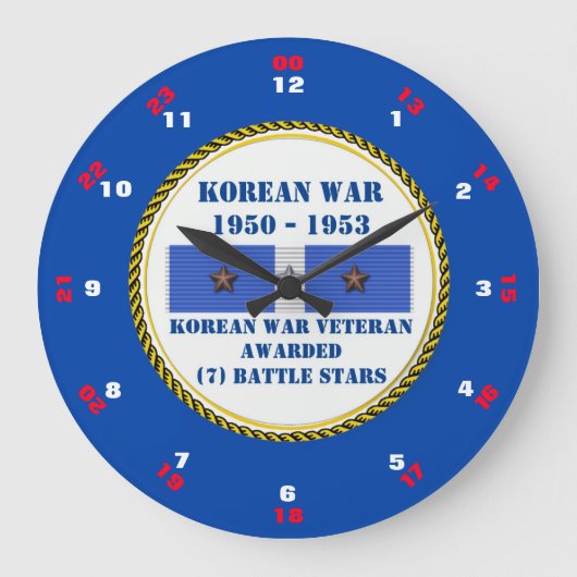 7 BATTLE STARS KOREAN WATERDIER GROTE KLOK (Voorkant)