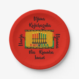 7 Beginselen van Kwanzaa Candles 7" Papieren Bordje