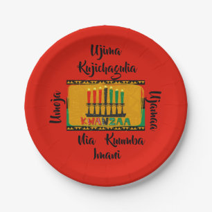 7 Beginselen van Kwanzaa Candles 7" Papieren Bordje