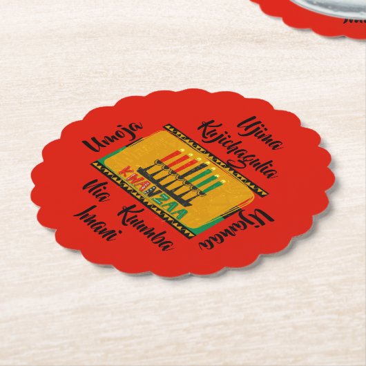 7 Beginselen van Kwanzaa Candles Kartonnen Onderzetters (Gekanteld)