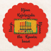 7 Beginselen van Kwanzaa Candles Kartonnen Onderzetters (Voorkant)