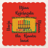7 Beginselen van Kwanzaa Candles Kartonnen Onderzetters (Voorkant)
