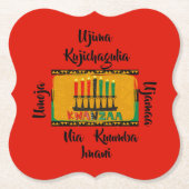 7 Beginselen van Kwanzaa Candles Kartonnen Onderzetters (Voorkant)