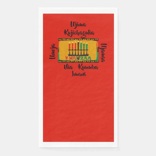 7 Beginselen van Kwanzaa Candles Servet (Voorkant)