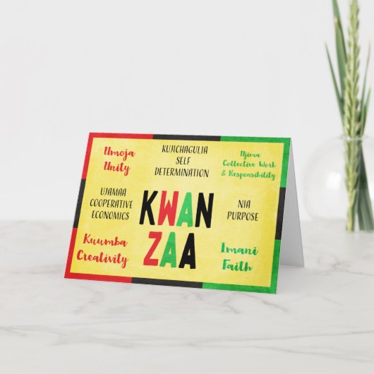 7 Beginselen van Kwanzaa Feestdagen Kaart (Voorkant)
