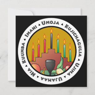 7 Beginselen van Kwanzaa Flat Wenskaart Kaart