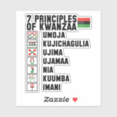 7 Beginselen van Kwanzaa , Kiss Cut Sticker (Vel)