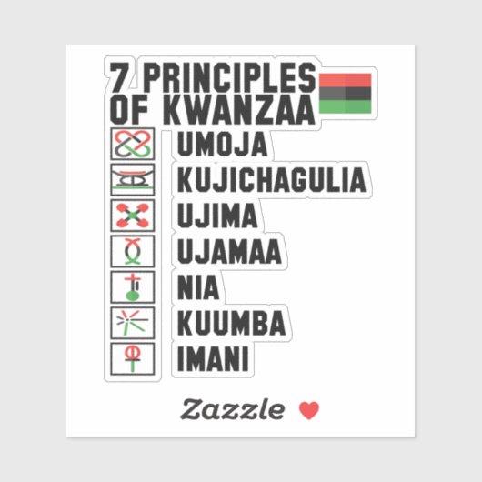 7 Beginselen van Kwanzaa , Kiss Cut Sticker (Vel)