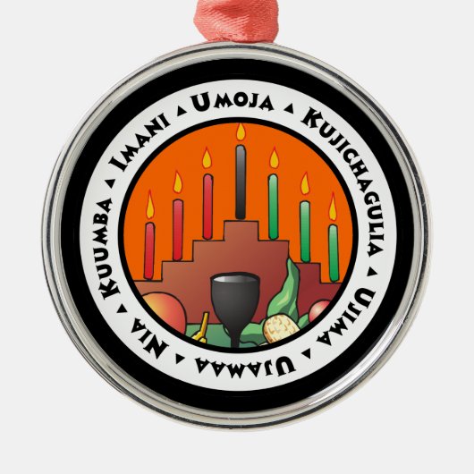 7 Beginselen van Kwanzaa Metalen Ornament (Voorkant)