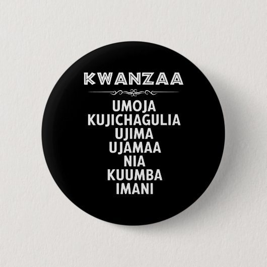 7 Beginselen van Kwanzaa Ronde Button 5,7 Cm (Voorkant)