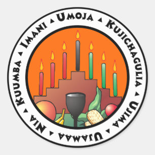 7 Beginselen van Kwanzaa Ronde Sticker