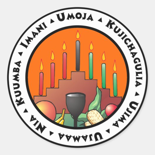 7 Beginselen van Kwanzaa Ronde Sticker (Voorkant)