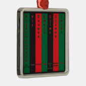 7 Beginselen van Kwanzaa (verticaal) Metalen Ornament (Rechts)