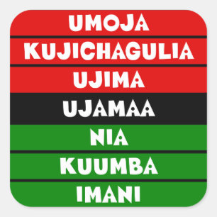 7 Beginselen van Kwanzaa Vierkante Sticker