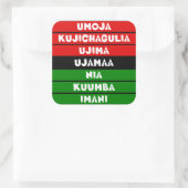 7 Beginselen van Kwanzaa Vierkante Sticker (Tas)