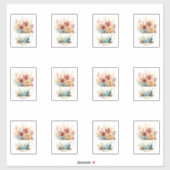 7 Beker van Bloemen Sticker (Vel)