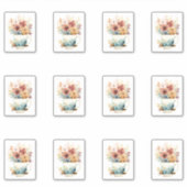 7 Beker van Bloemen Sticker (Voorkant)