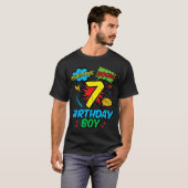 7 Birthday Boy Comic Cool 7th Bday Superhero Party T-shirt (Voorkant volledig)