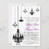 7 Black Chandeliers Wedding Invitations Kaart (Voorkant)