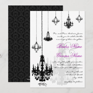 7 Black Chandeliers Wedding Invitations Kaart