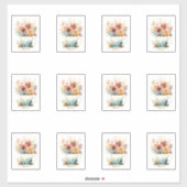 7 Bloemen in een Beker Sticker (Vel)